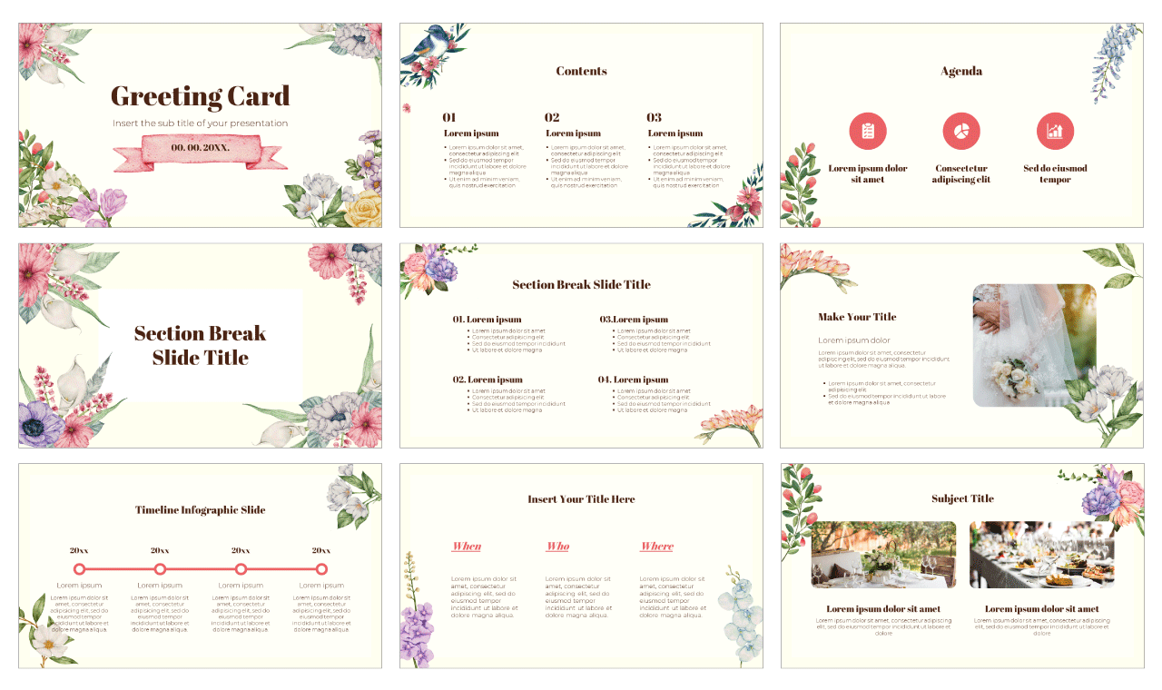 Greeting Card Free PowerPoint Template and Google Slides Theme Throughout Greeting Card Template Powerpoint