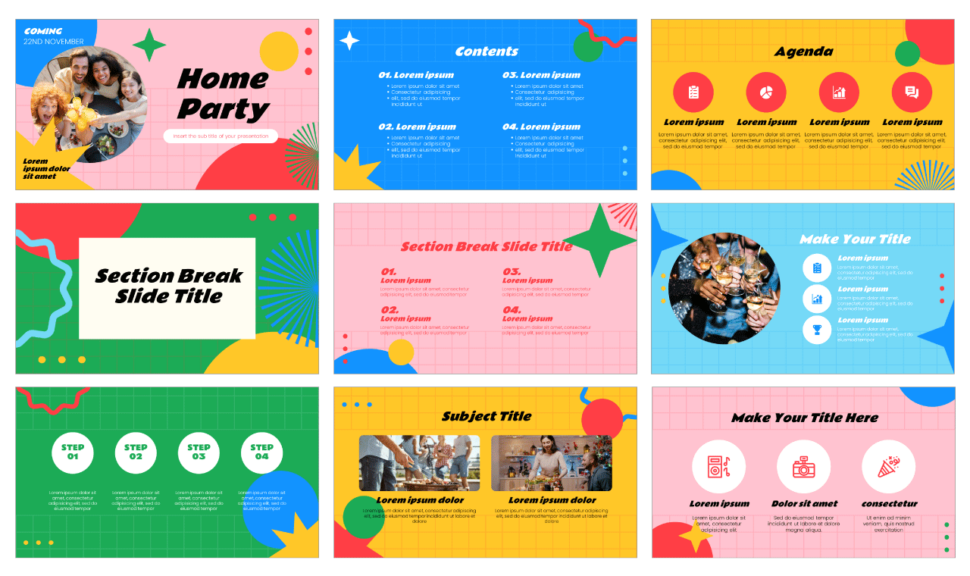 Home Party Free PowerPoint Template and Google Slides Theme