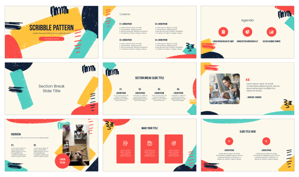 Scribble Pattern Free PowerPoint Template and Google Slides Theme