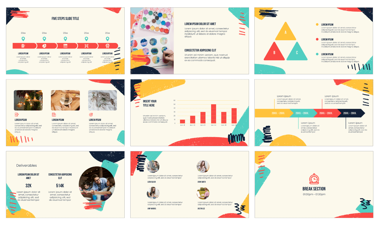 Scribble Pattern PowerPoint Templates Google Slides Themes Free download