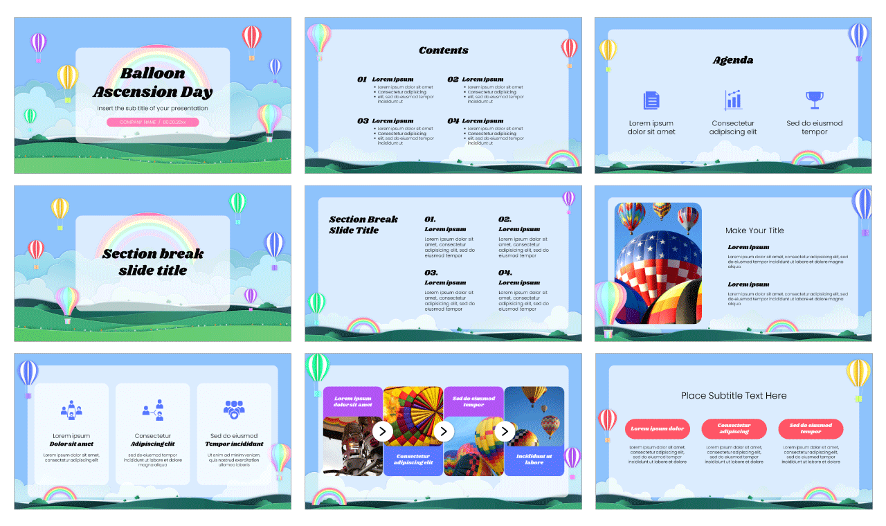 Balloon Ascension Day Free Google Slides Theme PowerPoint Template