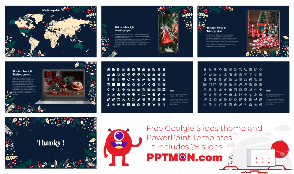Christmas presentation template for Google Slides and PowerPoint