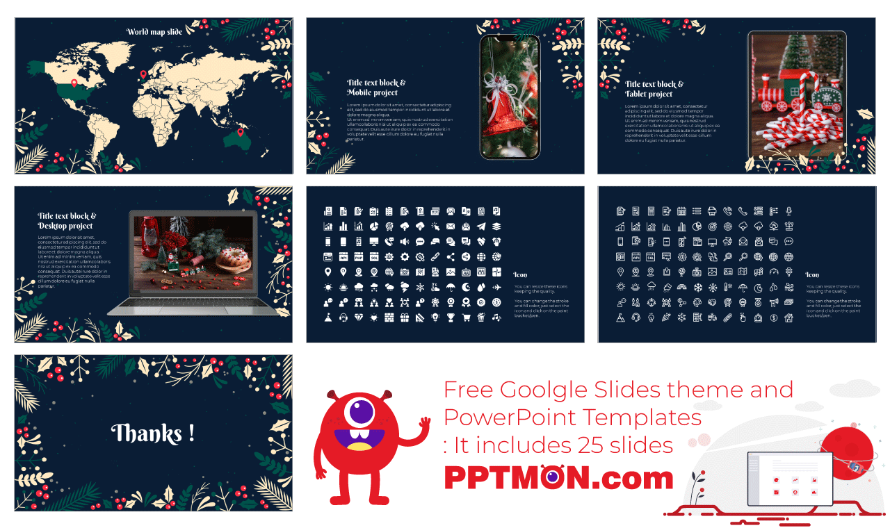 Christmas Presentation Background Design Free PowerPoint Template and Google Slides Theme
