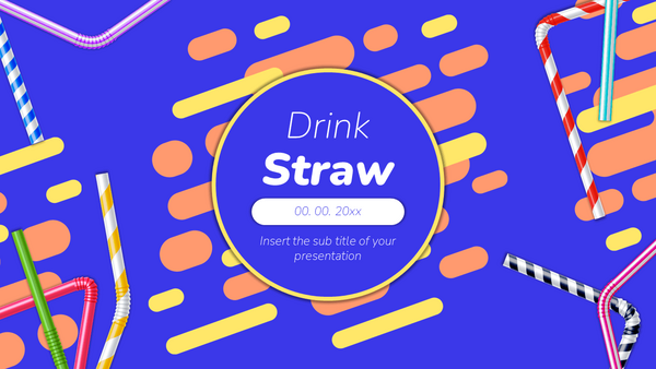 Drinking Straw Free Google Slides Theme and PowerPoint Template