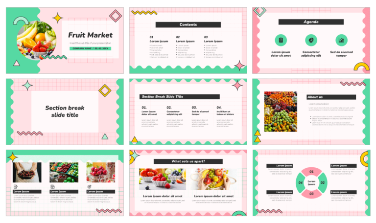 Fruit Market Free PowerPoint Template And Google Slides Theme