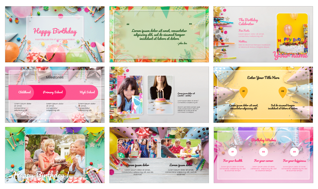 Happy Birthday Free PowerPoint Template Google Slides Theme