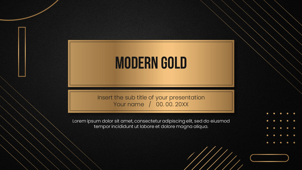 Modern Gold free presentation template for Google Slides and PowerPoint