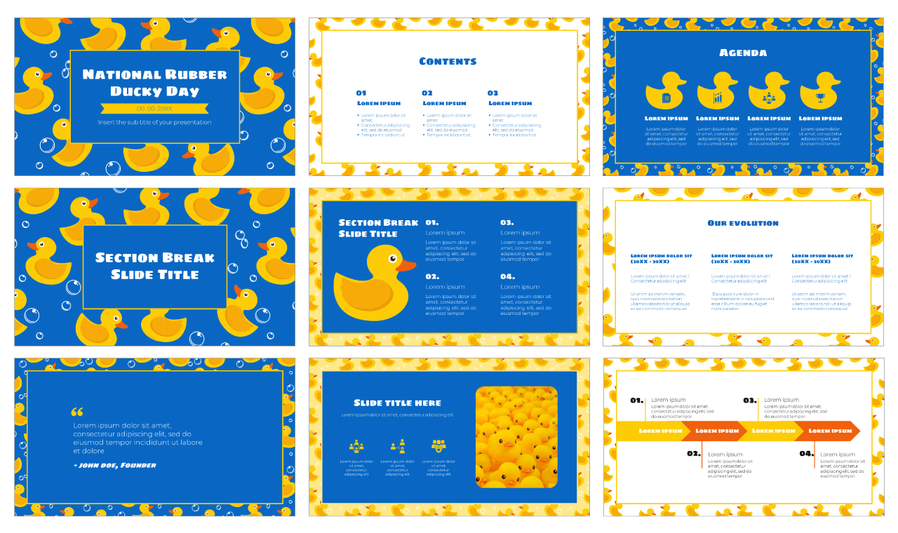 Rubber Ducky Day Free Google Slides Theme PowerPoint Template