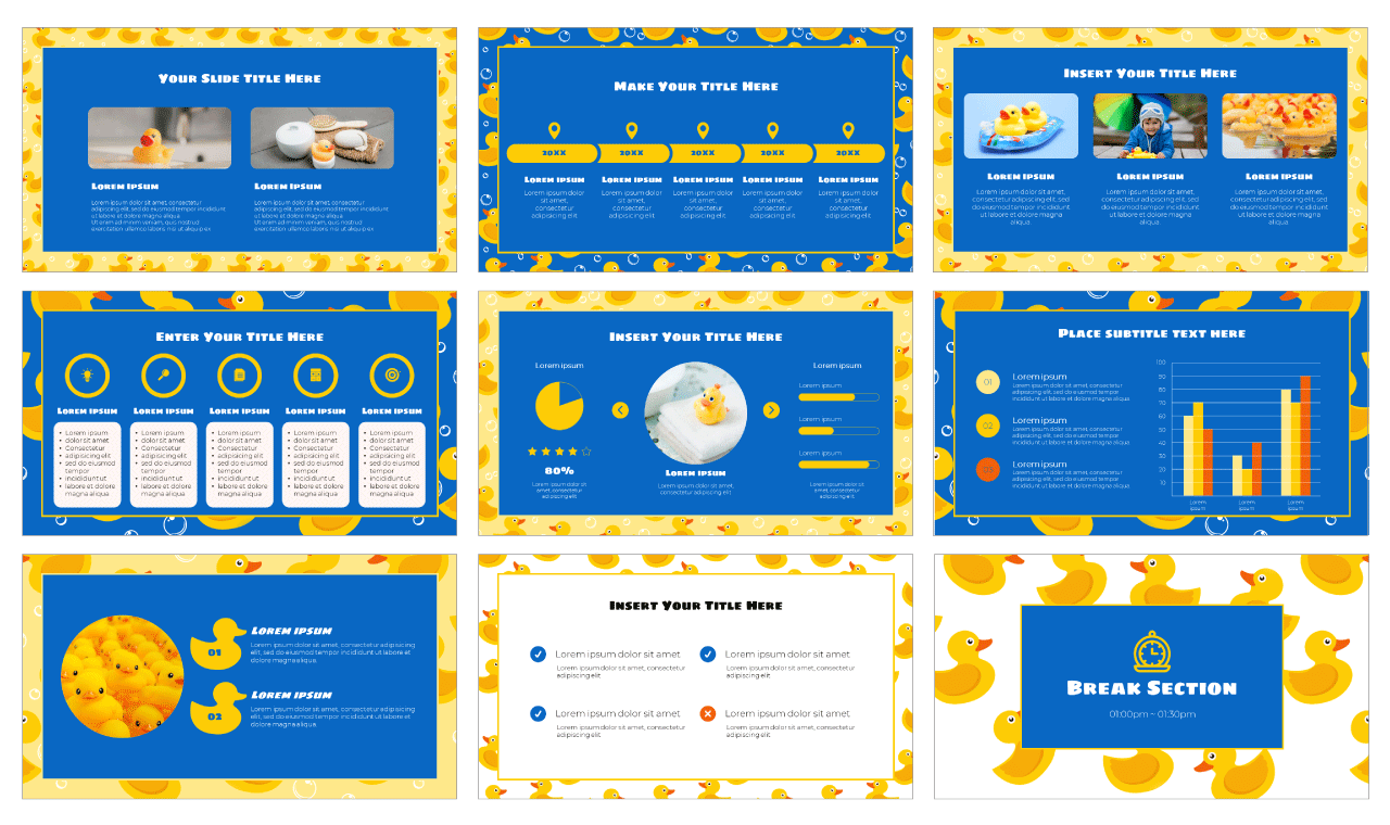 Rubber Ducky Day Google Slides Theme PowerPoint Template Free Download