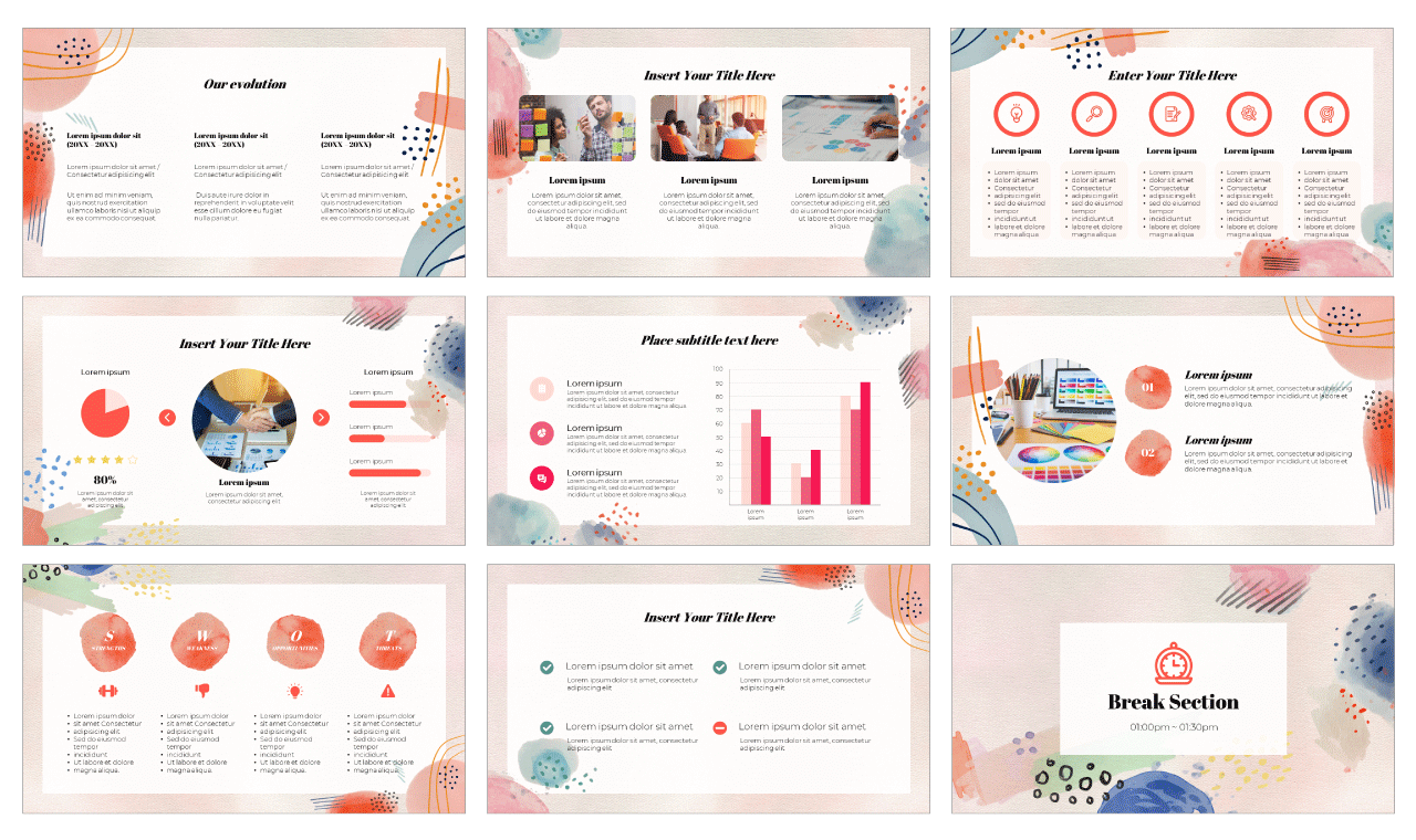 Watercolor Project PowerPoint Template Google Slides Theme Free Download