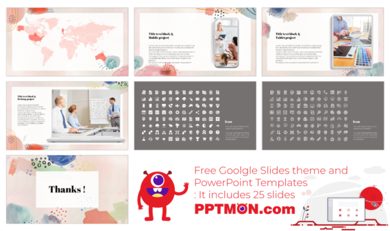 Watercolor Project Free PowerPoint Template and Google Slides Theme