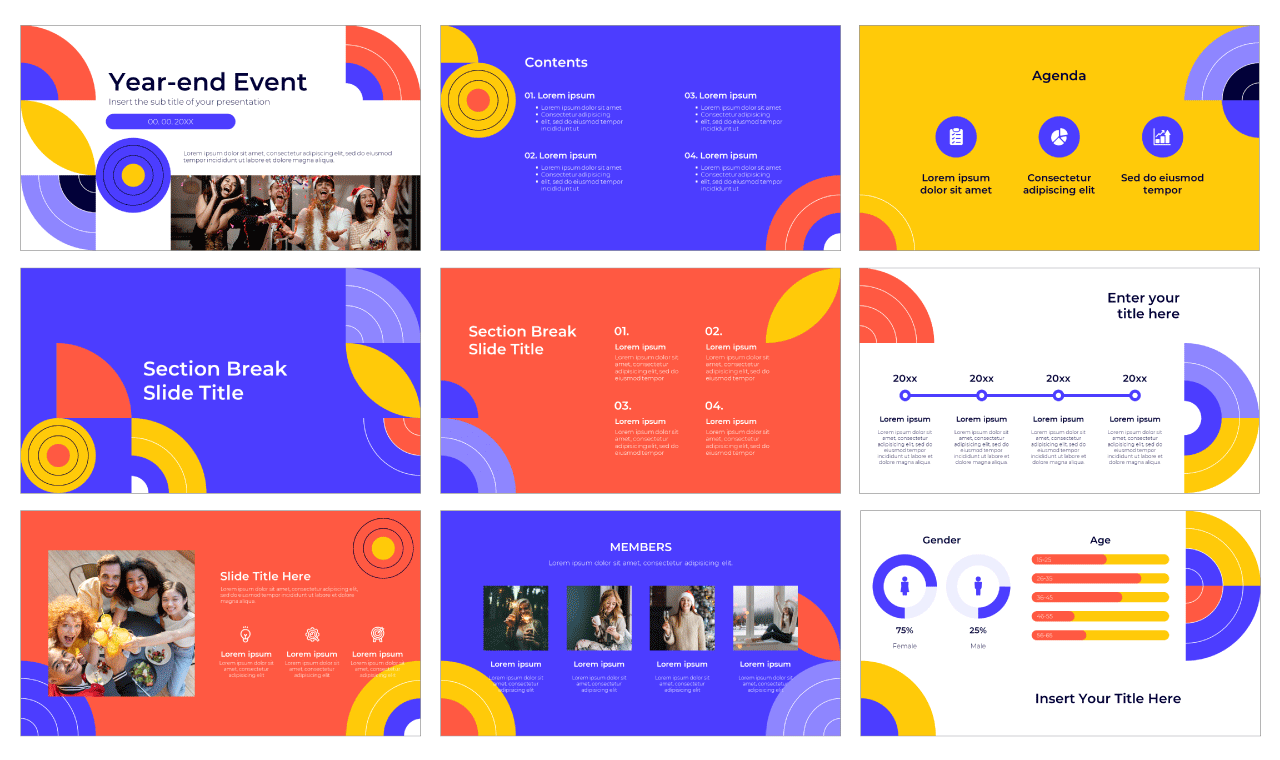 Year-end Event Free PowerPoint Template Google Slides Theme