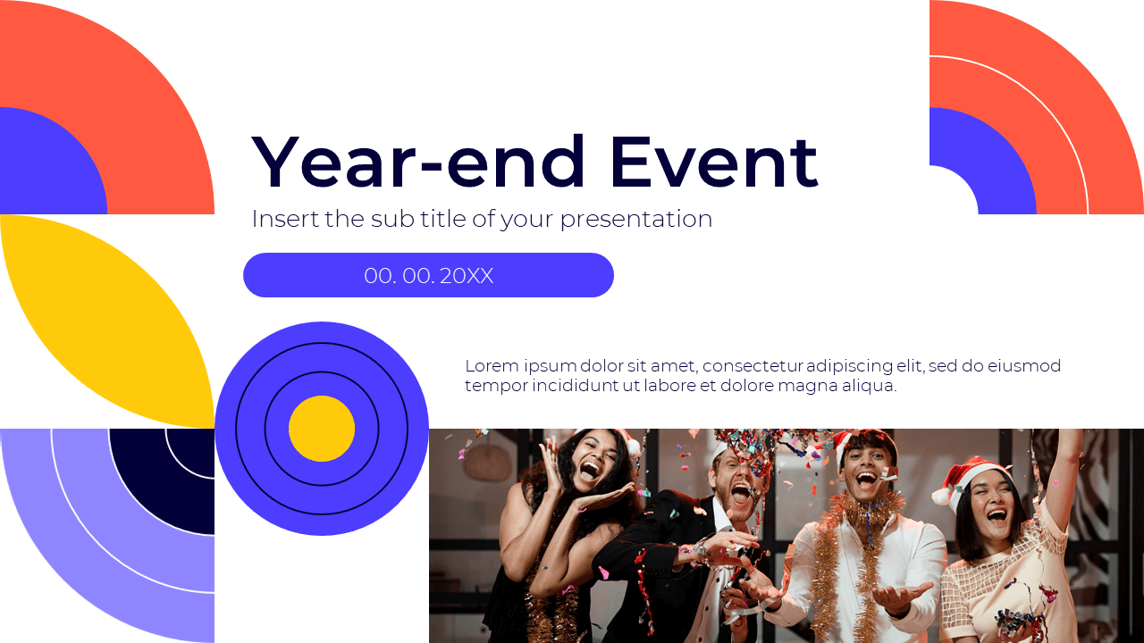 Year-end Event Free PowerPoint Template and Google Slides Theme