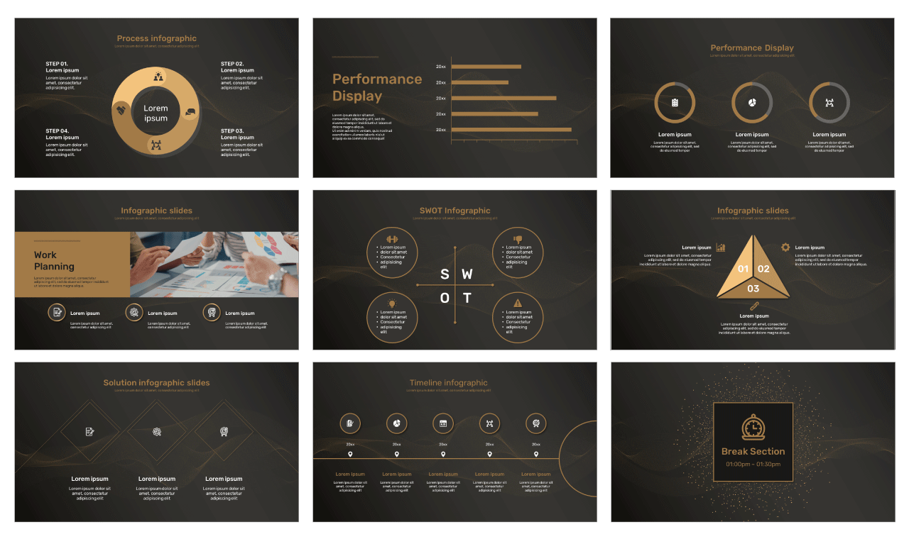 Black Gold Free Google Slides Theme and PowerPoint Template