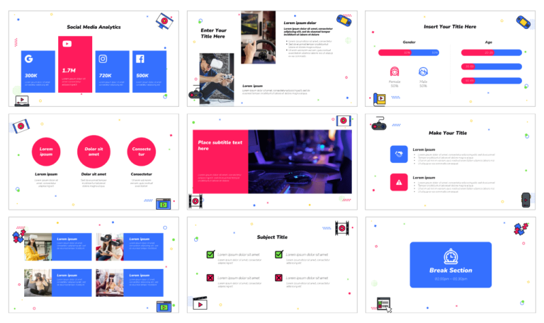 Game Center Free Google Slides Theme and PowerPoint Template