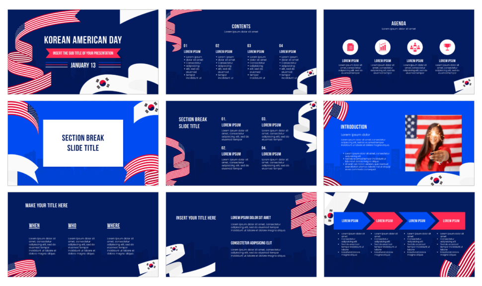 Korean American Day Free Google Slides Theme PowerPoint Template