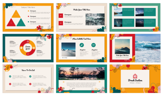 Organic Shapes Background Google Slides Theme PowerPoint Template