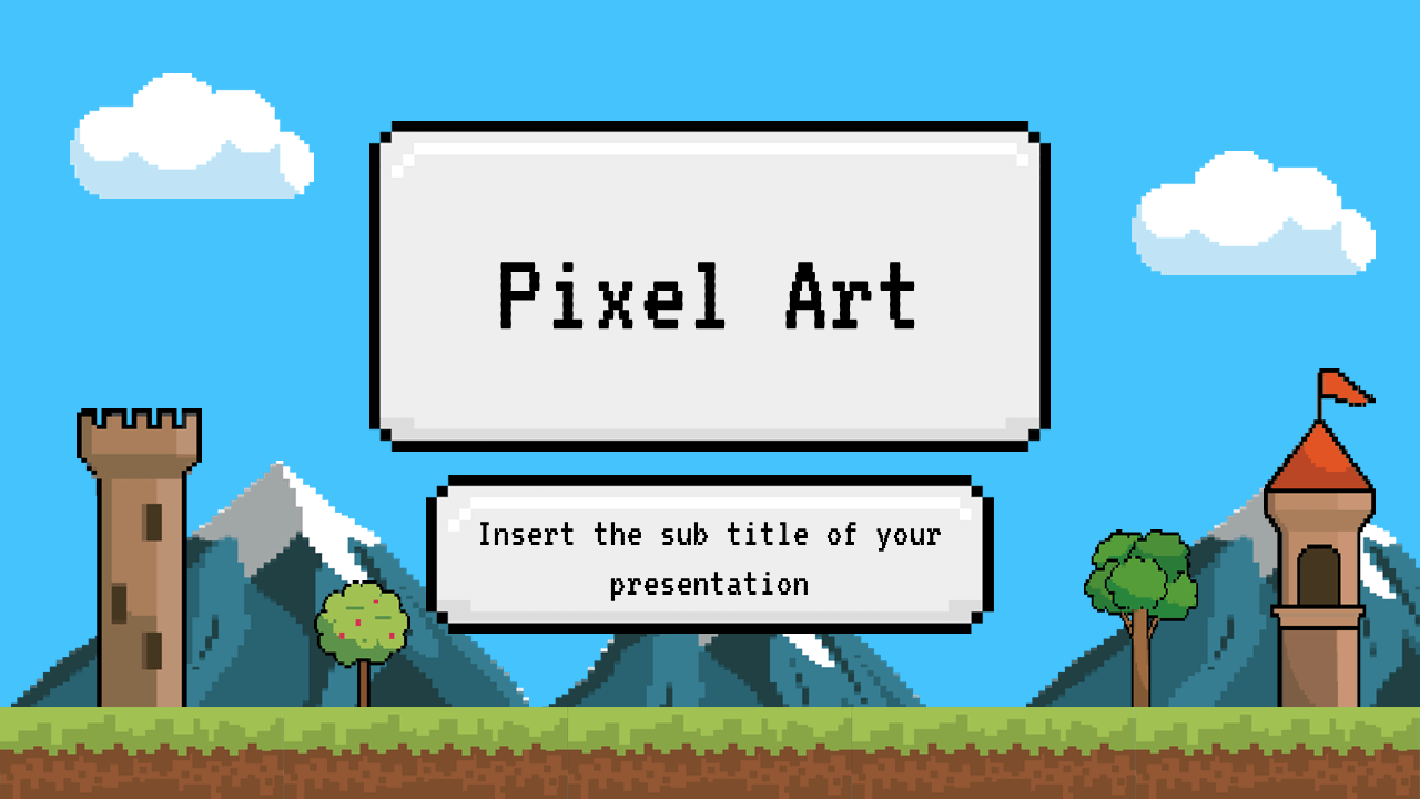 Pixel Art Newsletter Free Google Slides Theme and PowerPoint Template