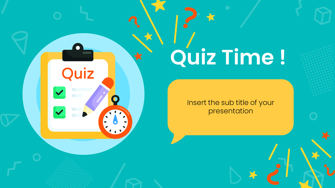 Quiz de Matemática. Modelo PPT gratuito e tema para Apresentações Google