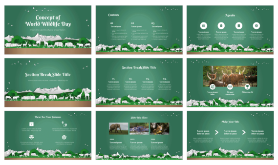 Concept Of World Wildlife Day Google Slides Theme PowerPoint Template