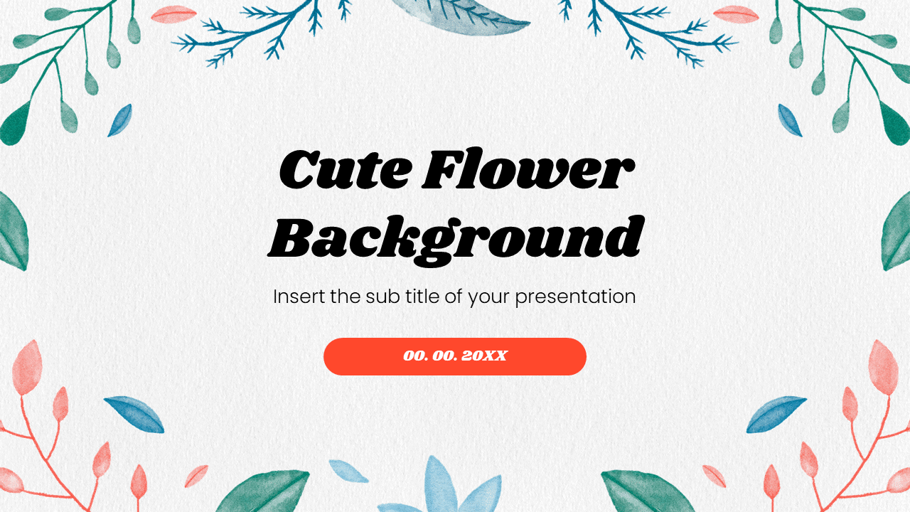 Cute Flower Background Free Google Slides Theme PowerPoint Template