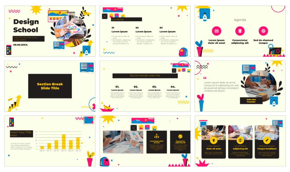 Design School Free Google Slides Theme and PowerPoint Template