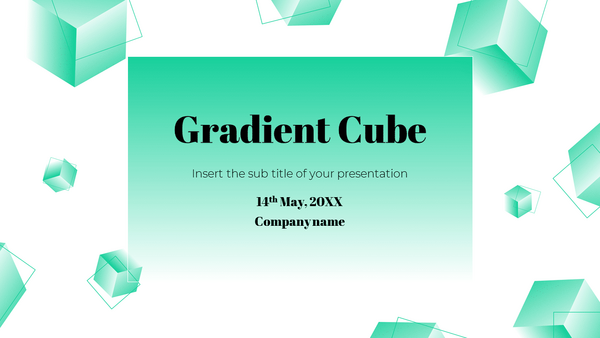 Gradient Cube Shapes Free Google Slides Theme and PowerPoint Template