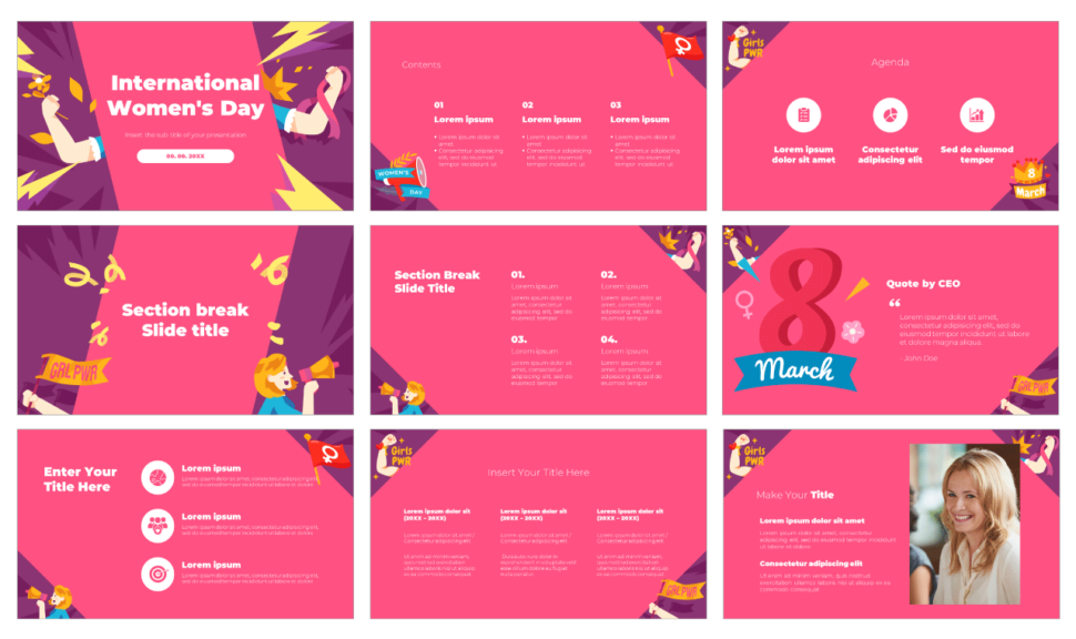 International Women's Day Google Slides Theme PowerPoint Template