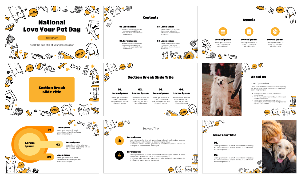 Pet PowerPoint Template Presentation and Google Slides