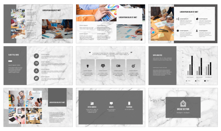 Marble Background Free PowerPoint Template and Google Slides Theme