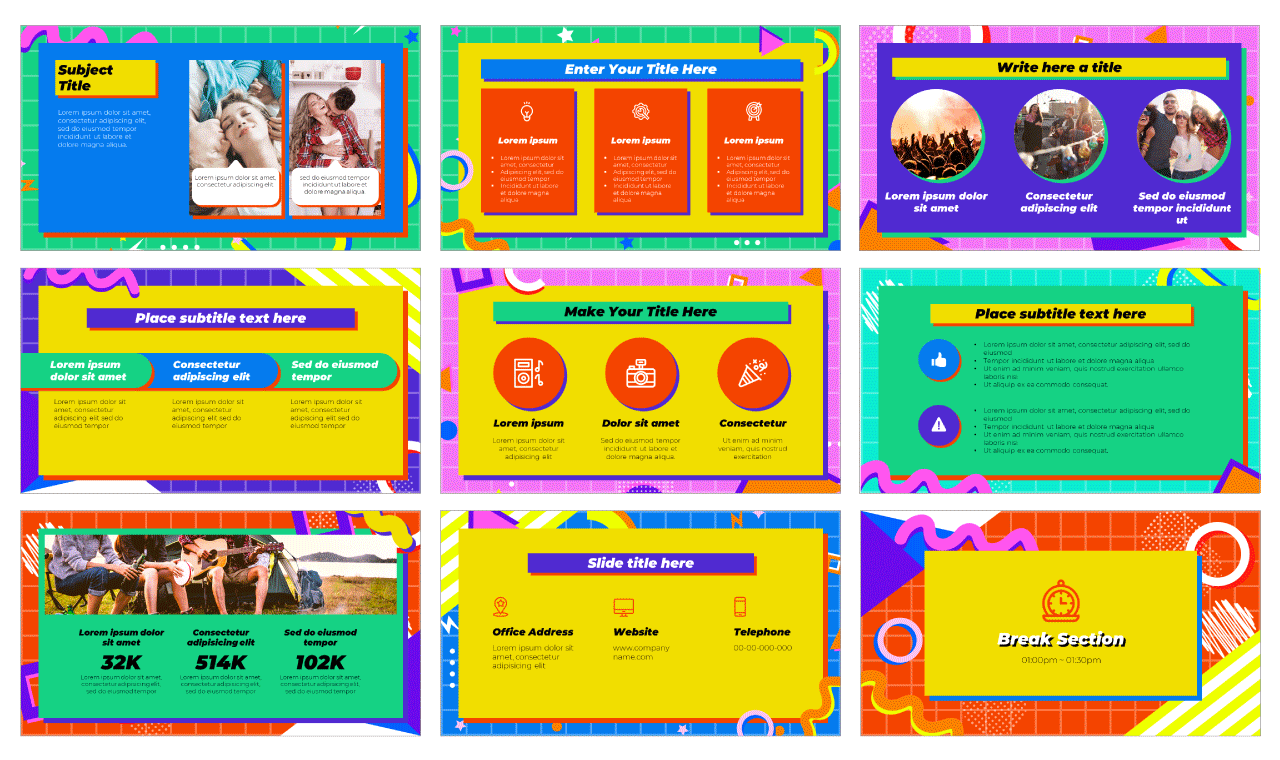 Nineties-Party-Google-Slides-Theme-PowerPoint-Template-Free-Download