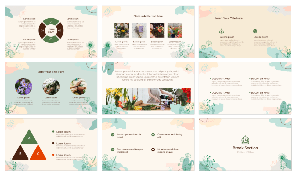 Flower Greeting Card Free Google Slides Theme PowerPoint Template