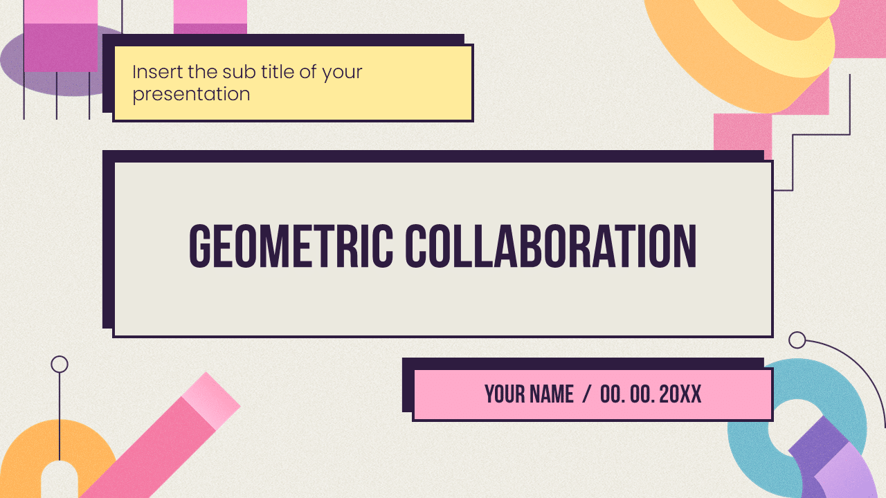 Geometric Collaboration Free PowerPoint Template Google Slides Theme