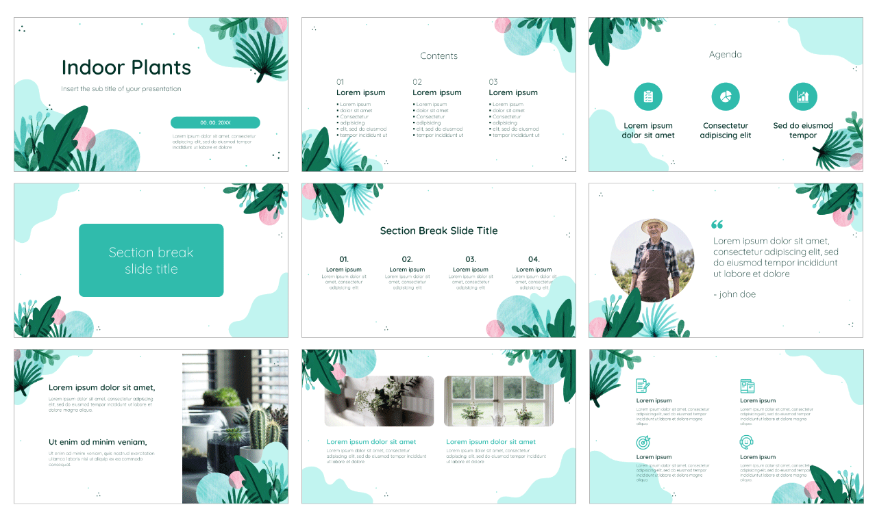 Indoor Plants Free Google Slides Theme PowerPoint Template