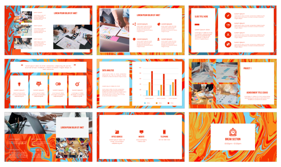 Liquid Marble Company Profile Free Google Slides PowerPoint Template