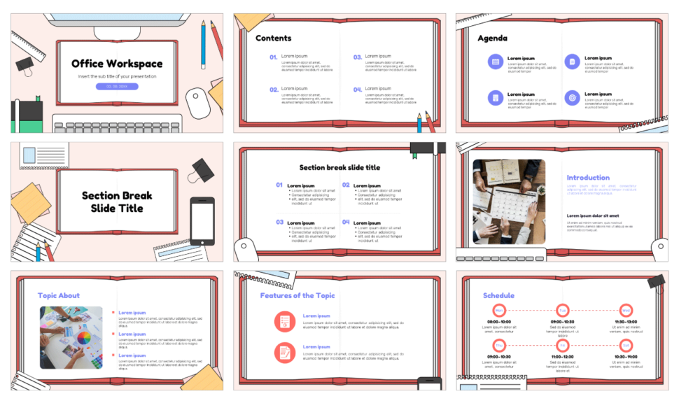 Office Workspace Free Google Slides Theme and PowerPoint Template