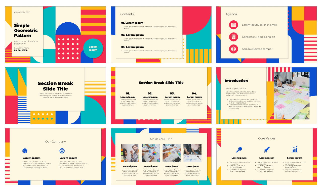 Simple Geometric Pattern Free Google Slides Theme PowerPoint Template