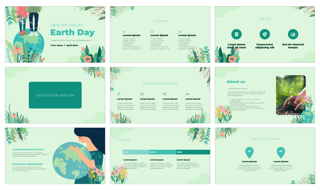 Earth Day Google Slides Template Printable Word Searches