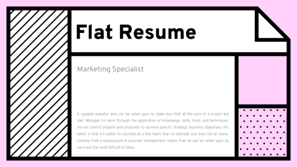 Flat Resume Free Presentation Template - Google Slides and PowerPoint