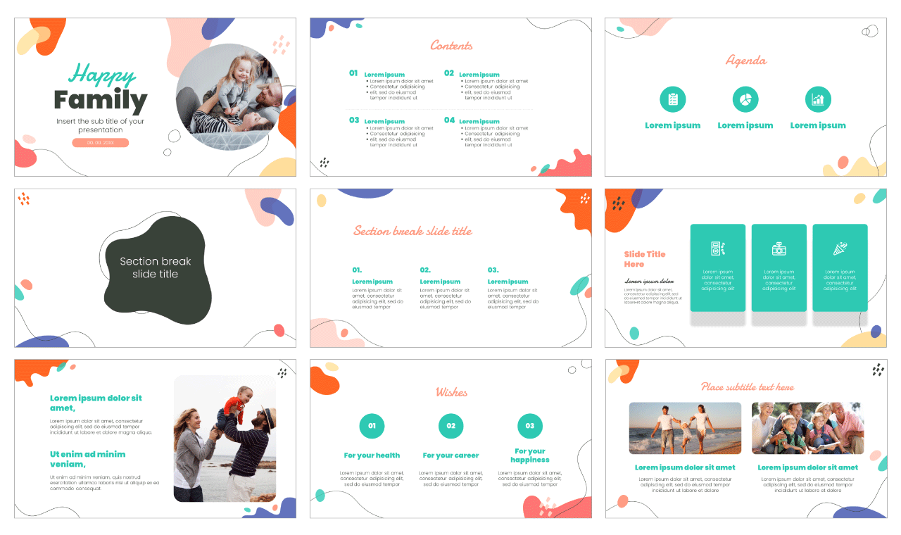 Happy Family Free PowerPoint Template Google Slides Theme