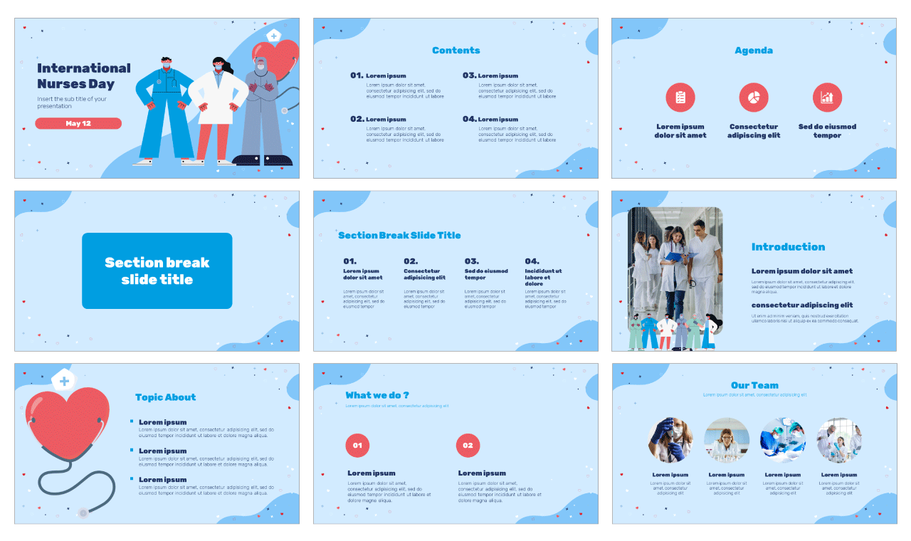 International Nurses Day Free Presentation Template Google Slides PowerPoint