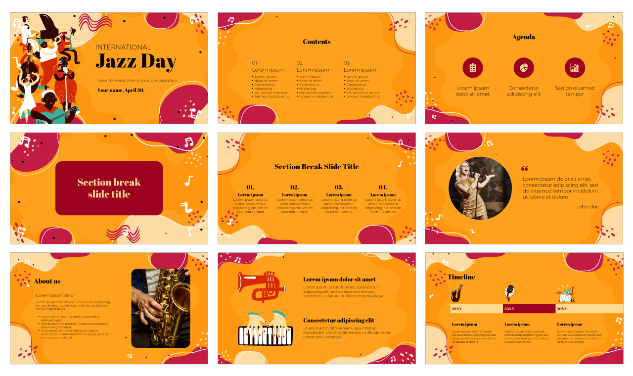 Jazz Day Free Google Slides Theme PowerPoint Template
