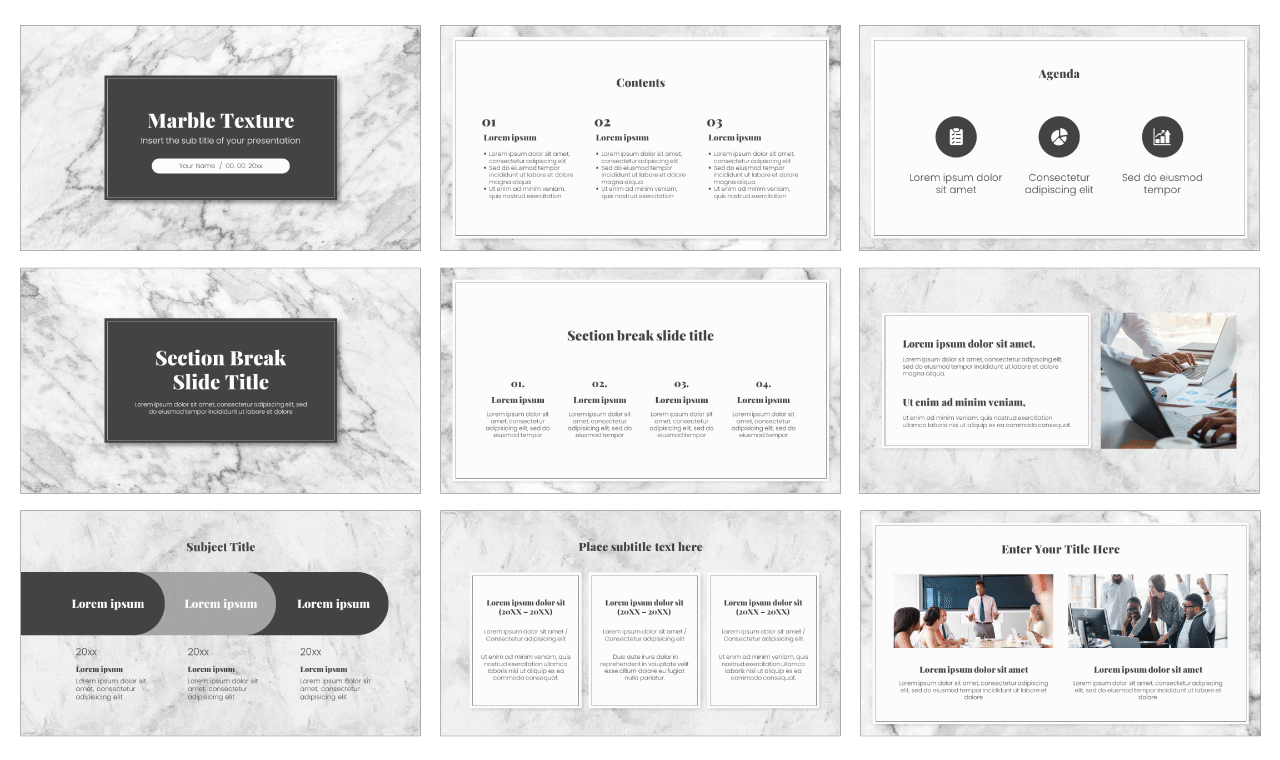 Marble Texture Free Google Slides Theme PowerPoint Template