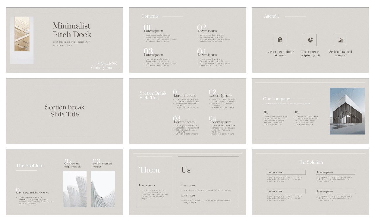 Minimalist Pitch Deck Free Google Slides Theme PowerPoint Template