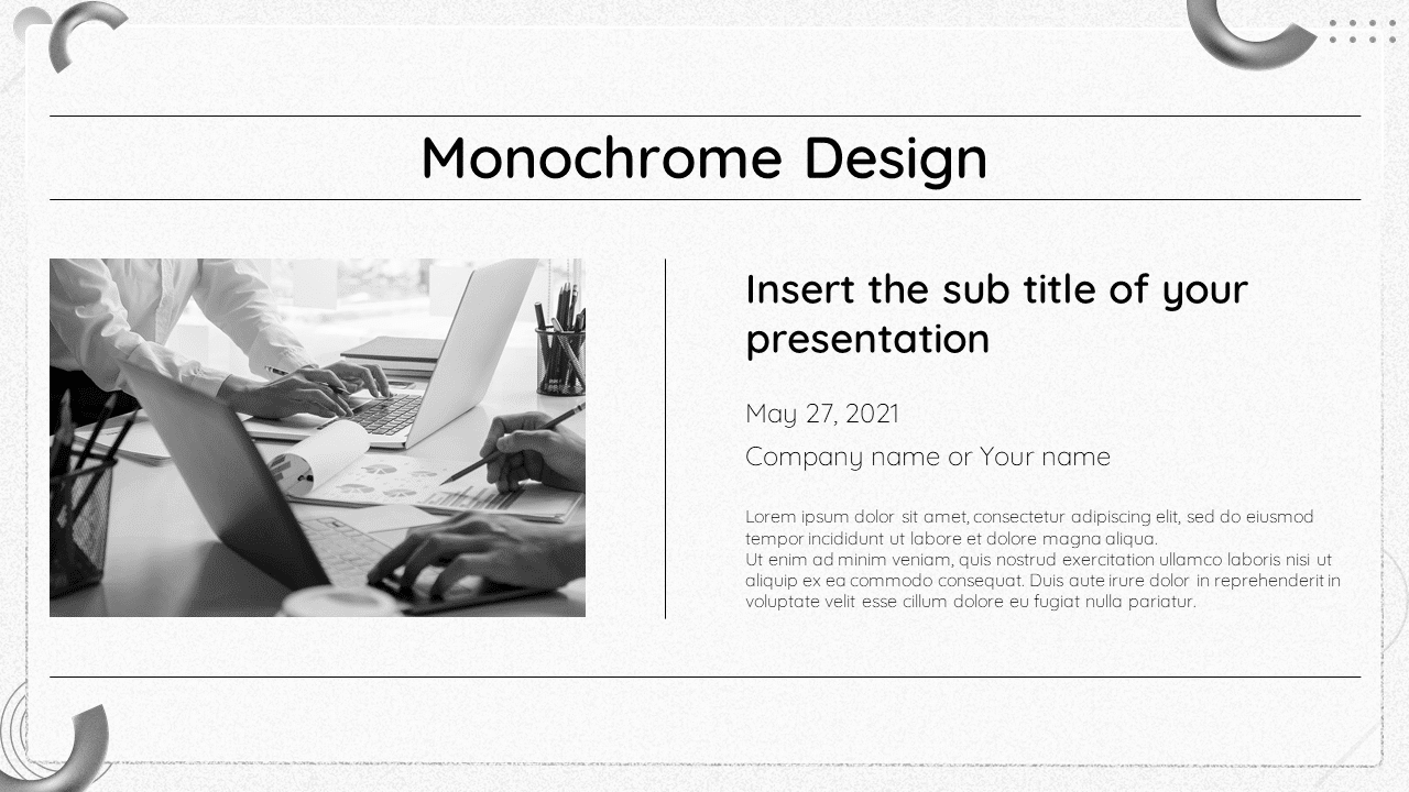 Monochrome Design free Google Slides and PowerPoint template
