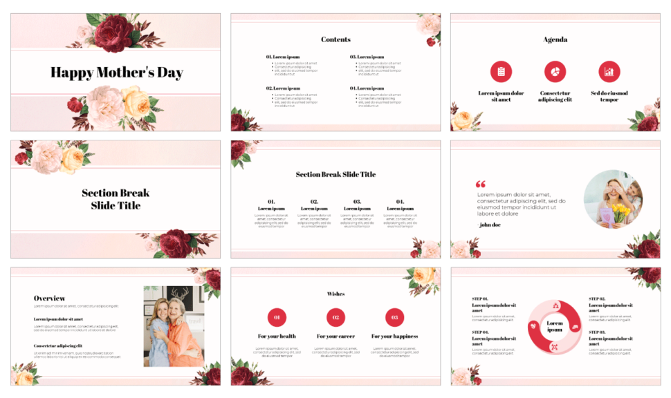Mother's Day Free Presentation Template - Google Slides and PowerPoint