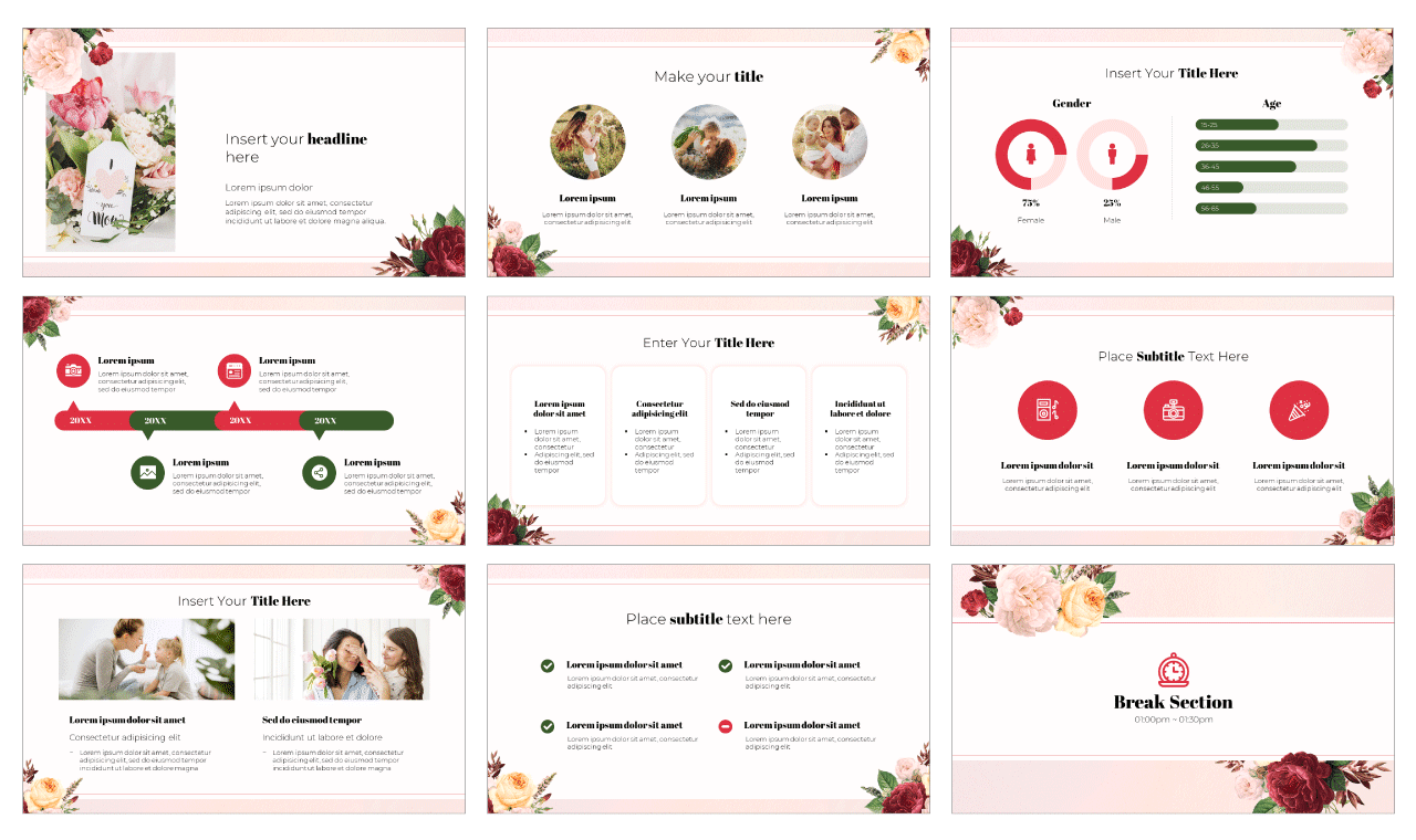Mother's Day Google Slides Theme PowerPoint Template Free Download