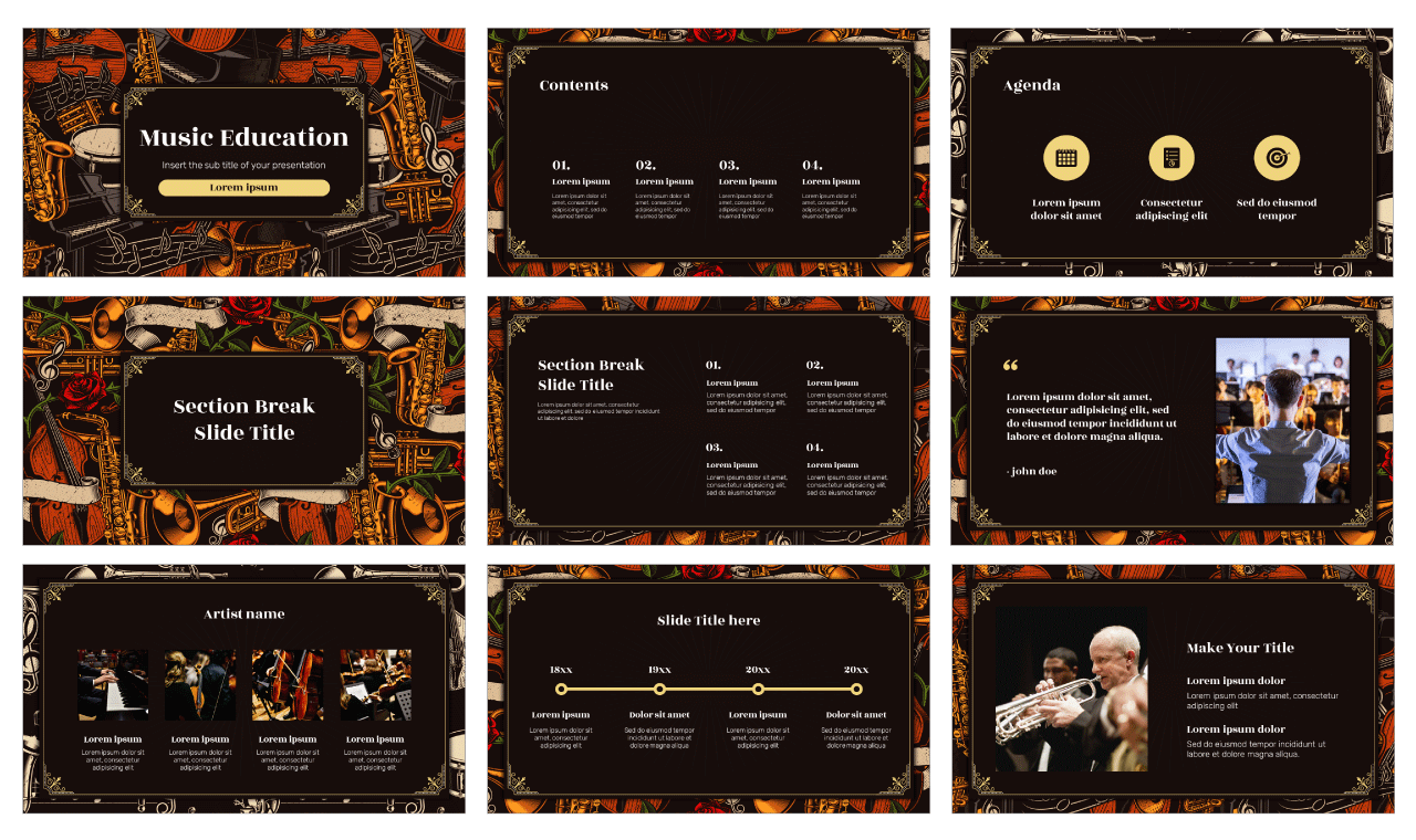 Music Education Free Google Slides Theme PowerPoint Template