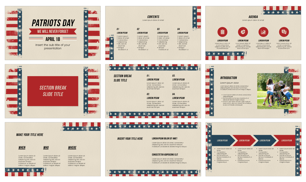 Patriots Day Free Google Slides Theme PowerPoint Template