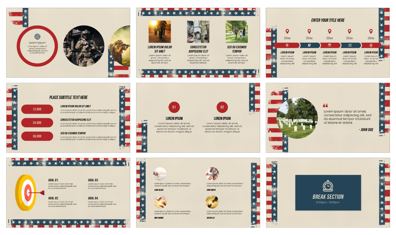 Patriots Day Google Slides Theme PowerPoint Template Free Download